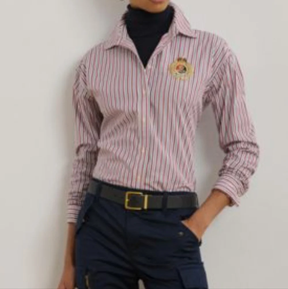 Ralph Lauren, LRL Relaxed Fit Striped Broadcloth Crest Logo Shirt, Size XS - Picture 2 of 11